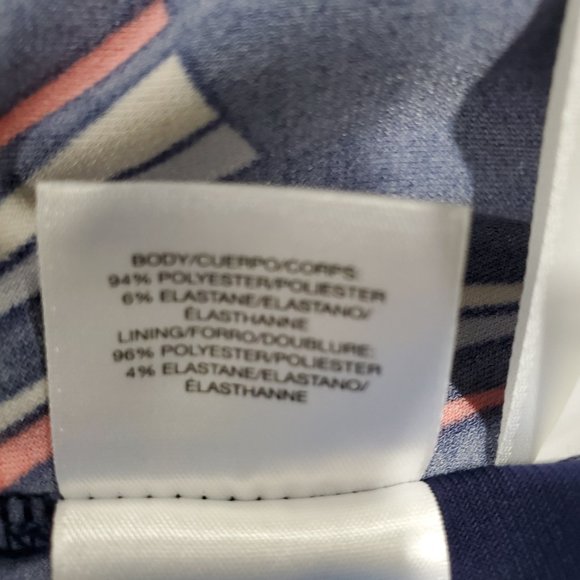 ANNE KLEIN Eclipse Blue Marina Printed Faux Wrap - Picture 10 of 15